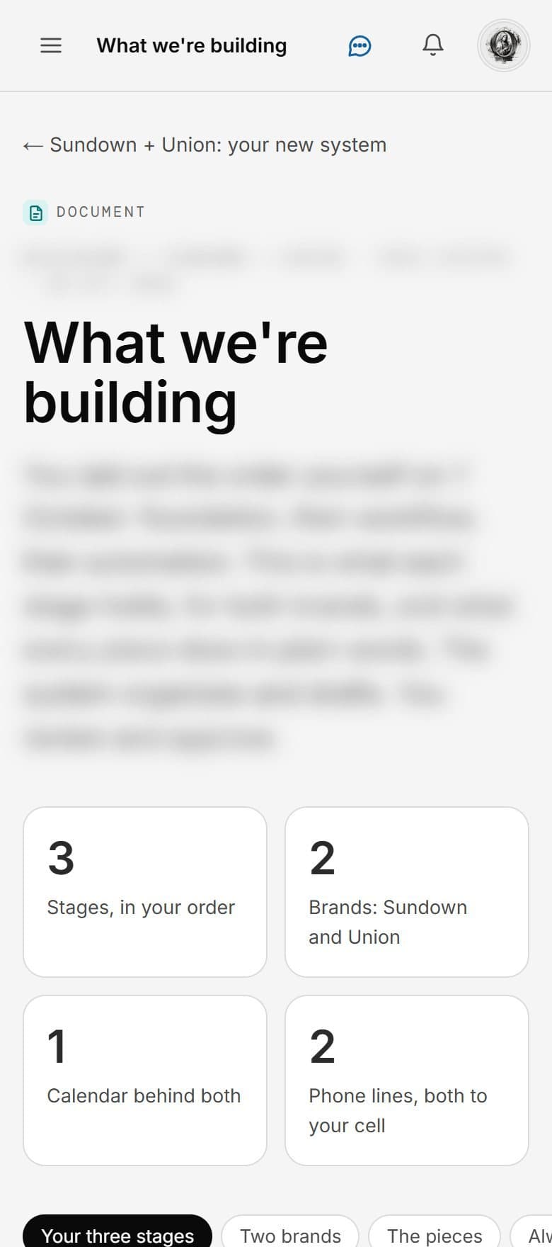 A document on a phone